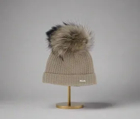 Camel Pom Pom Hat