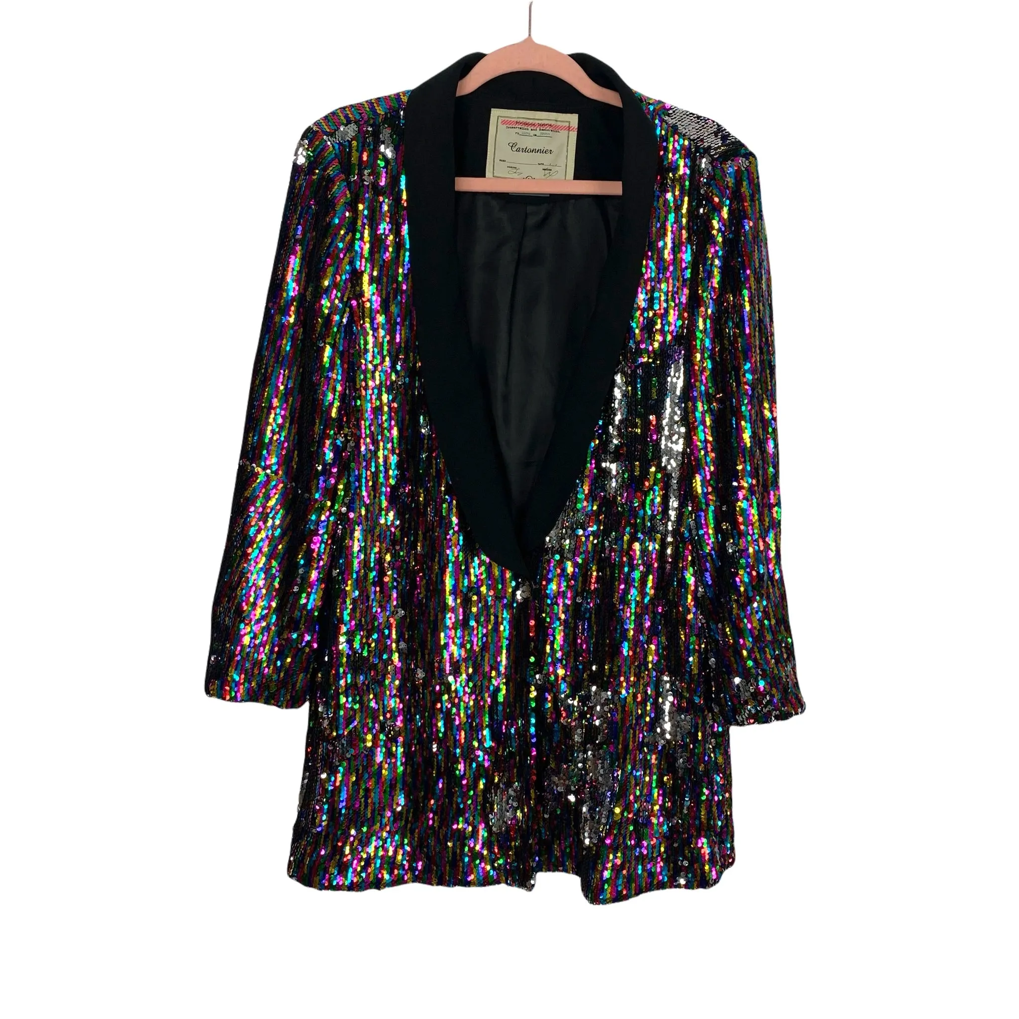 Cartonnier (Anthropologie) Multicolor Sequin Blazer- Size L (Sold Out Online!)