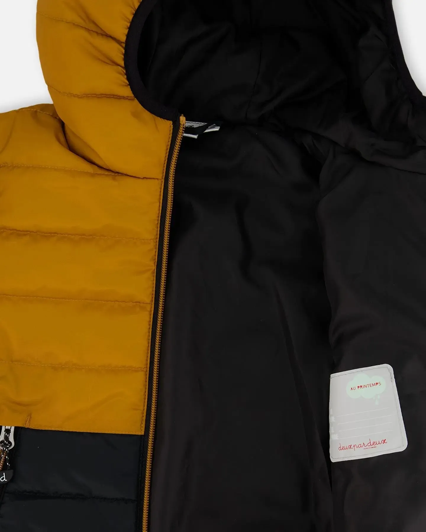 Colorblock Quilted Mid-Season Jacket Brown And Black