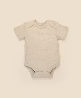 Comfy baby short sleeve bodysuit - Heather oat