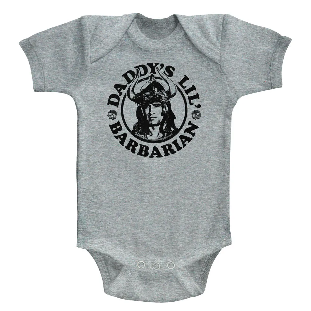 Conan Infant S/S Bodysuit - Daddy'S Barbarian - Heather Gray Heather