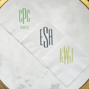 Contemporary Block Monogram 3Ply Napkins