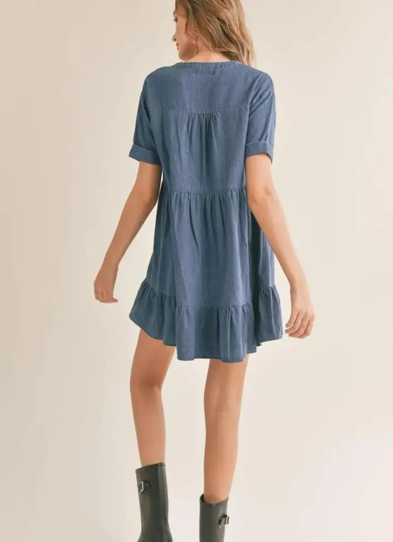 Conversations Chambray Babydoll Dress