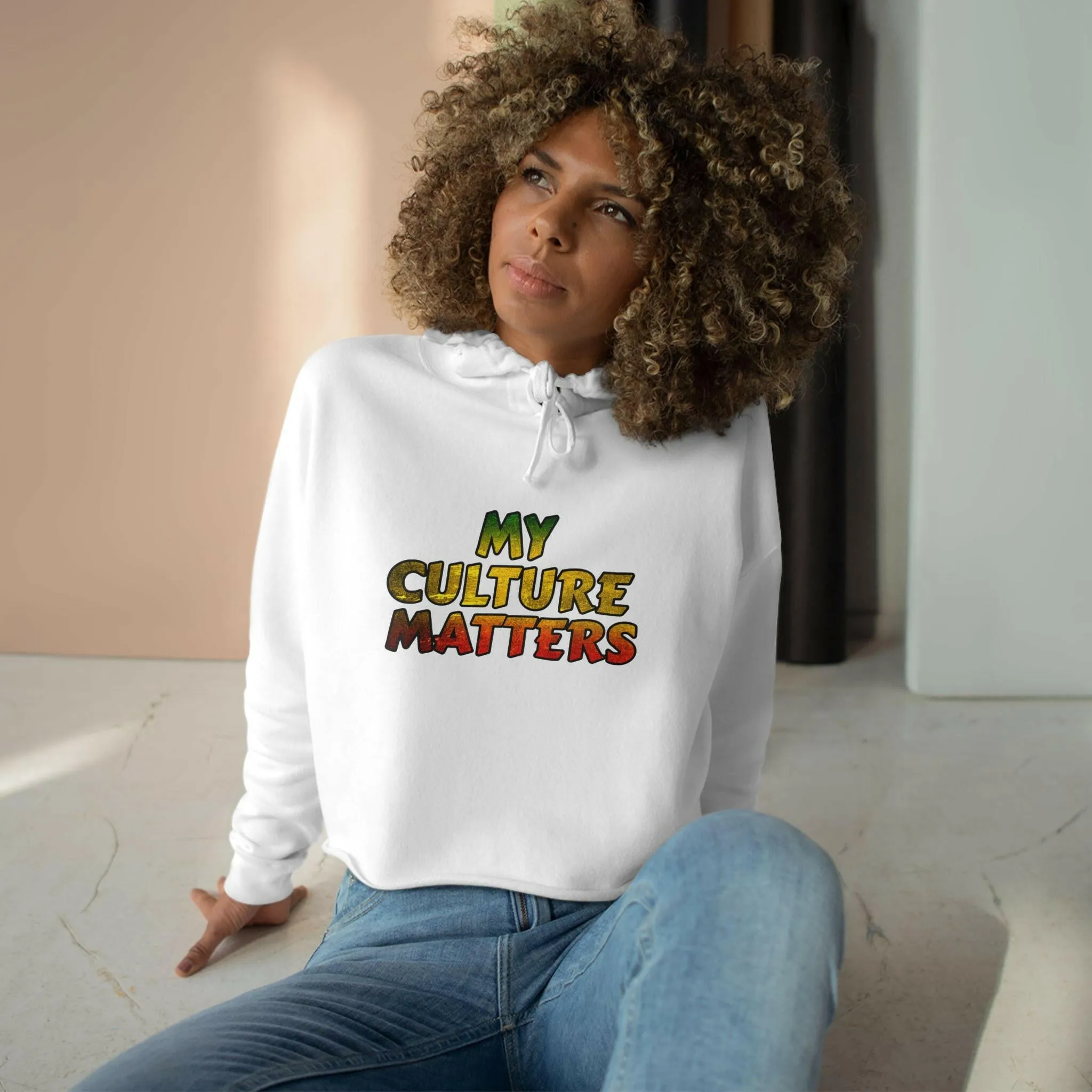 'Culture Matters' Rasta Crop Hoodie