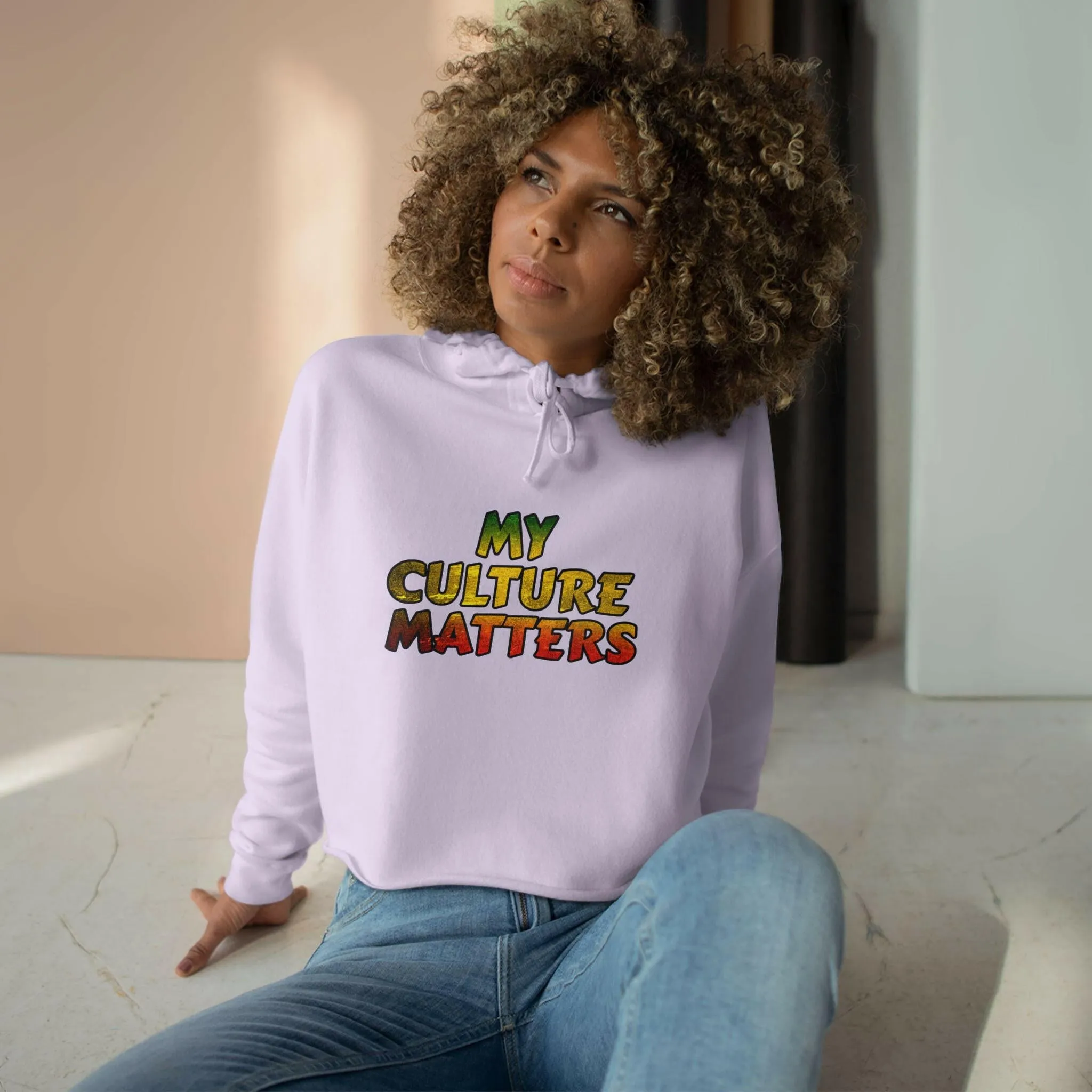 'Culture Matters' Rasta Crop Hoodie