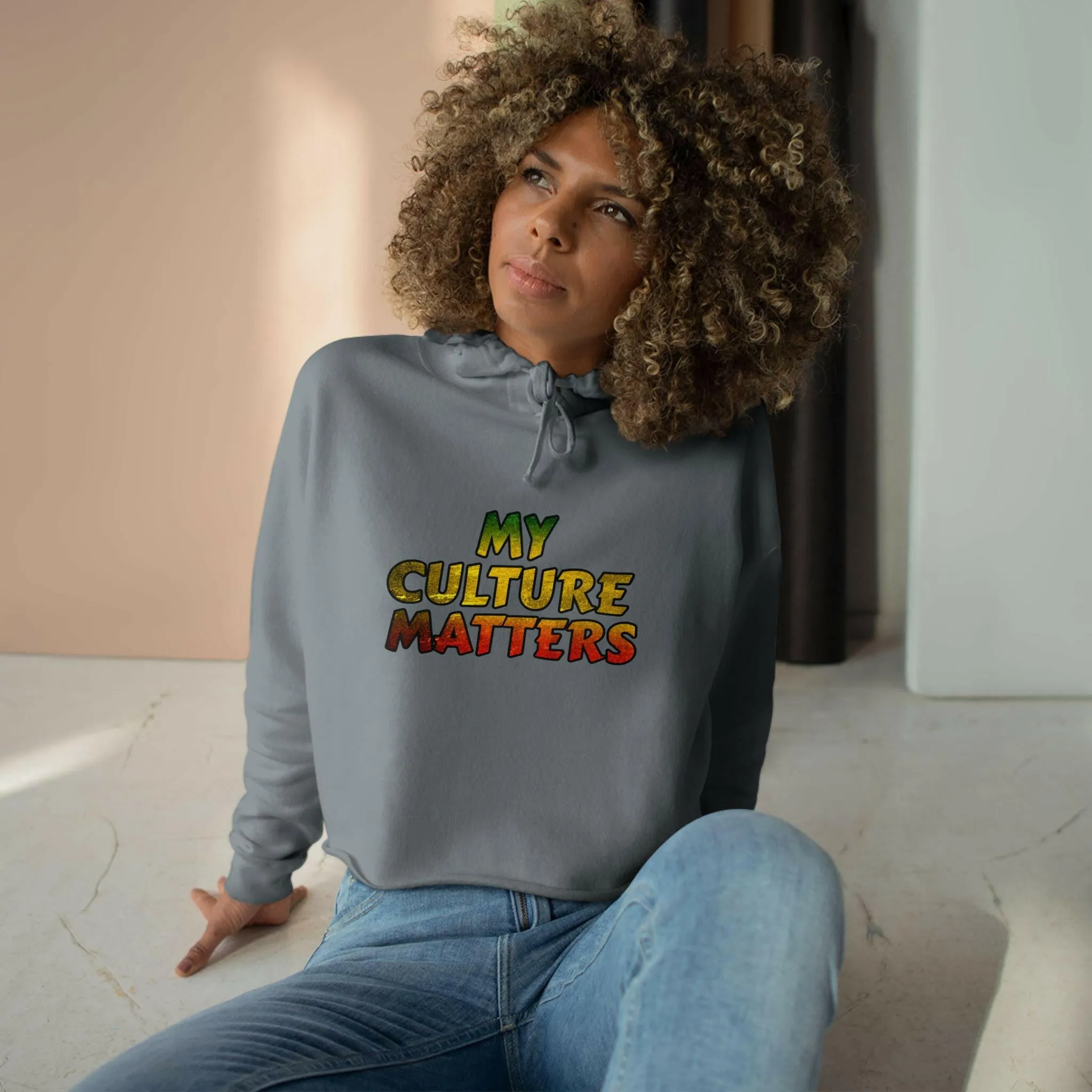 'Culture Matters' Rasta Crop Hoodie