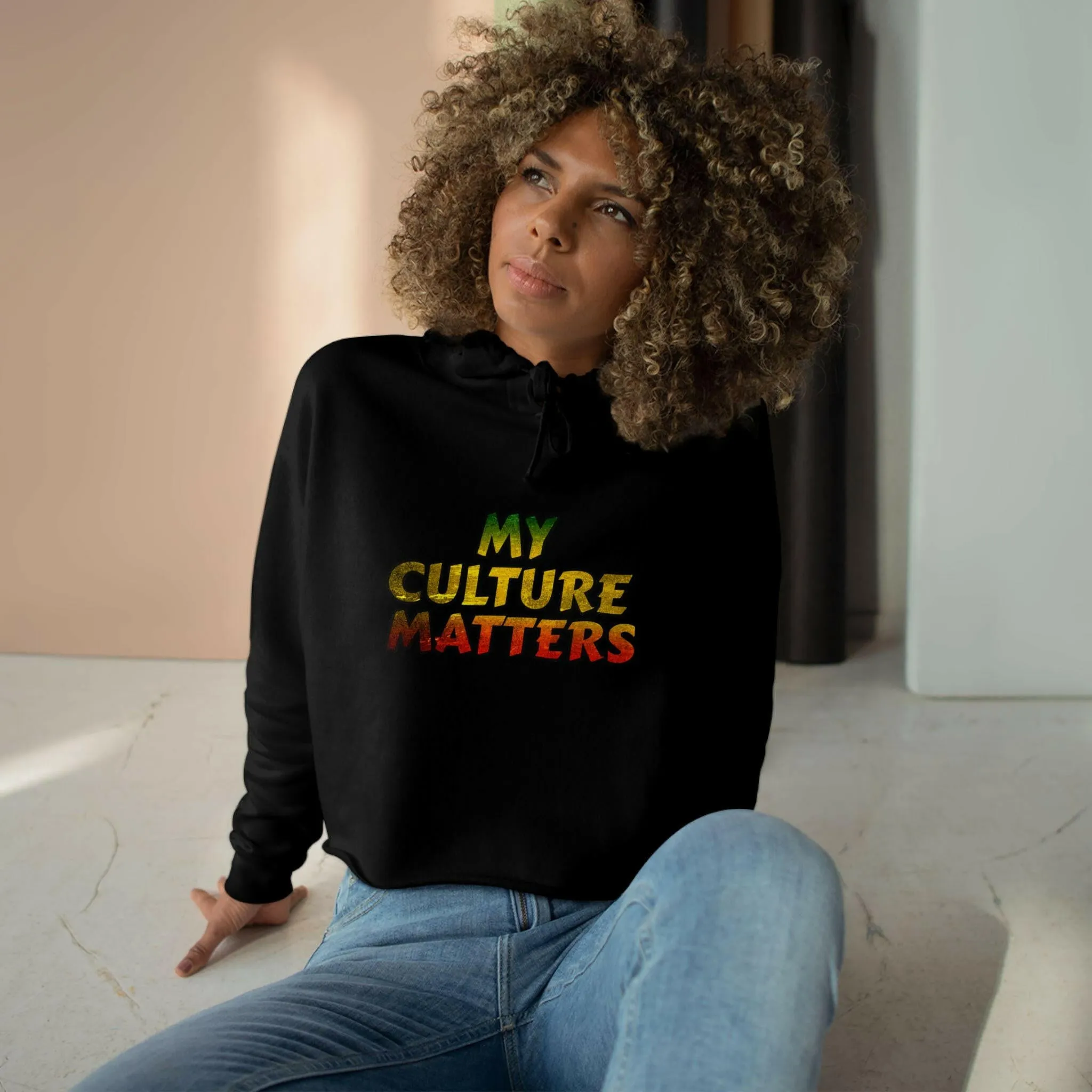 'Culture Matters' Rasta Crop Hoodie