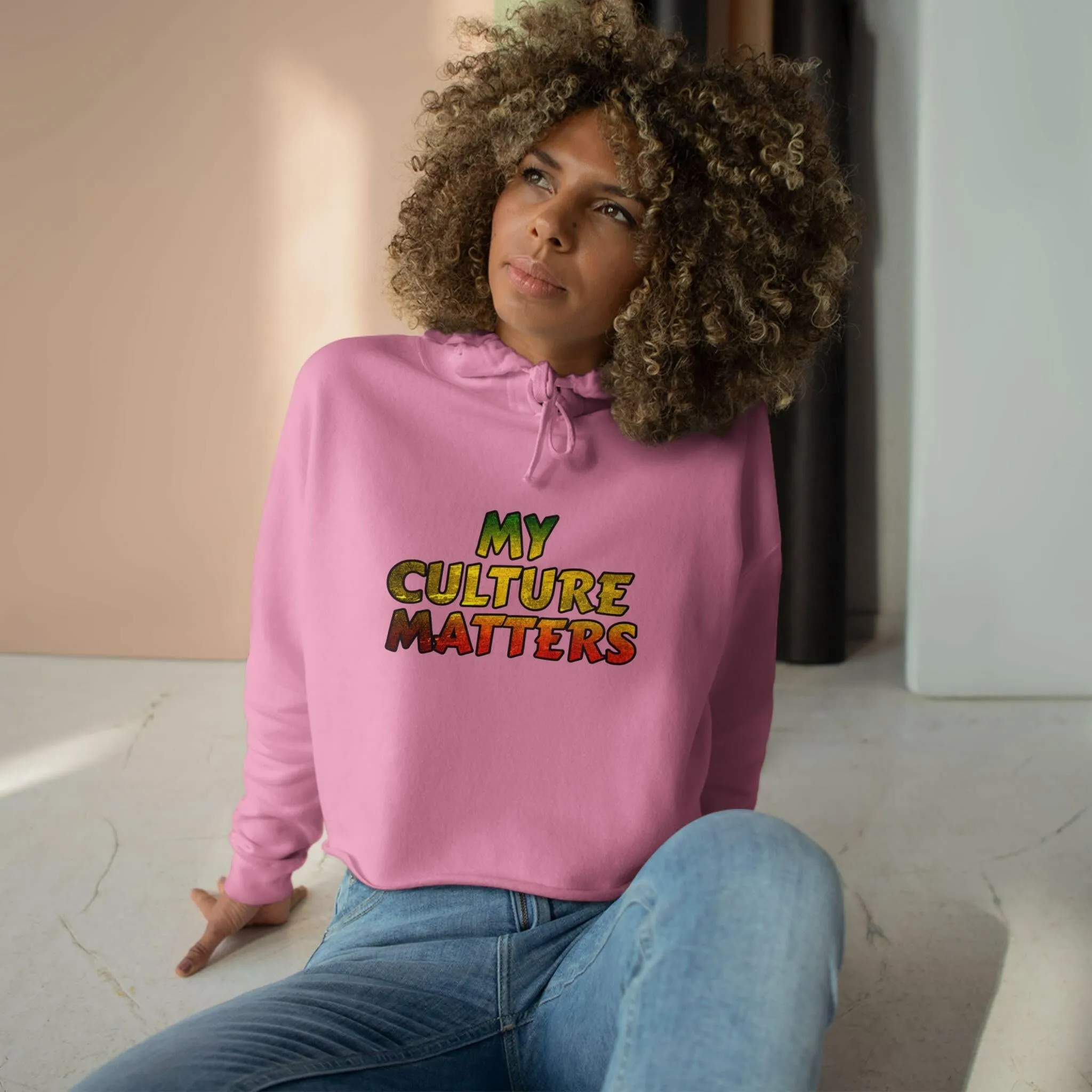 'Culture Matters' Rasta Crop Hoodie