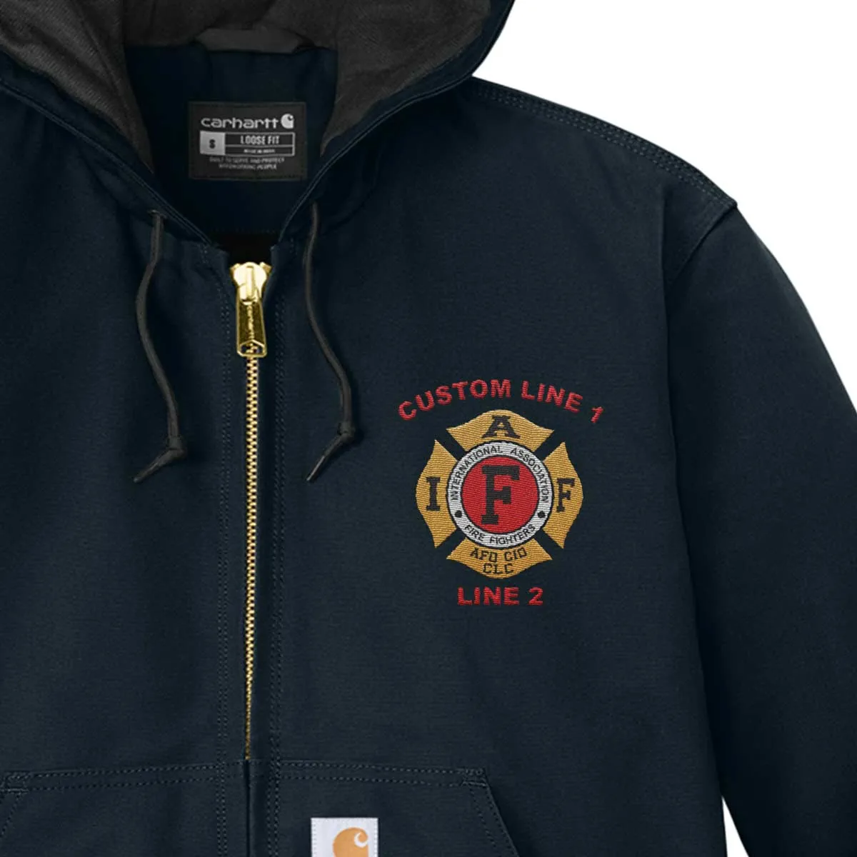 Customized Carhartt® Quilted-Flannel Jacket with IAFF Embroidery