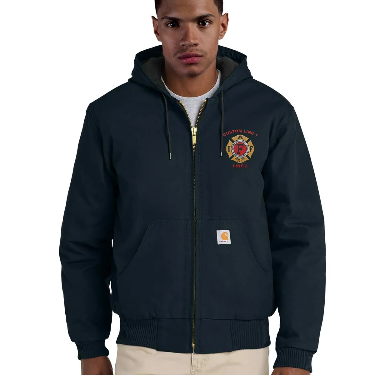 Customized Carhartt® Quilted-Flannel Jacket with IAFF Embroidery