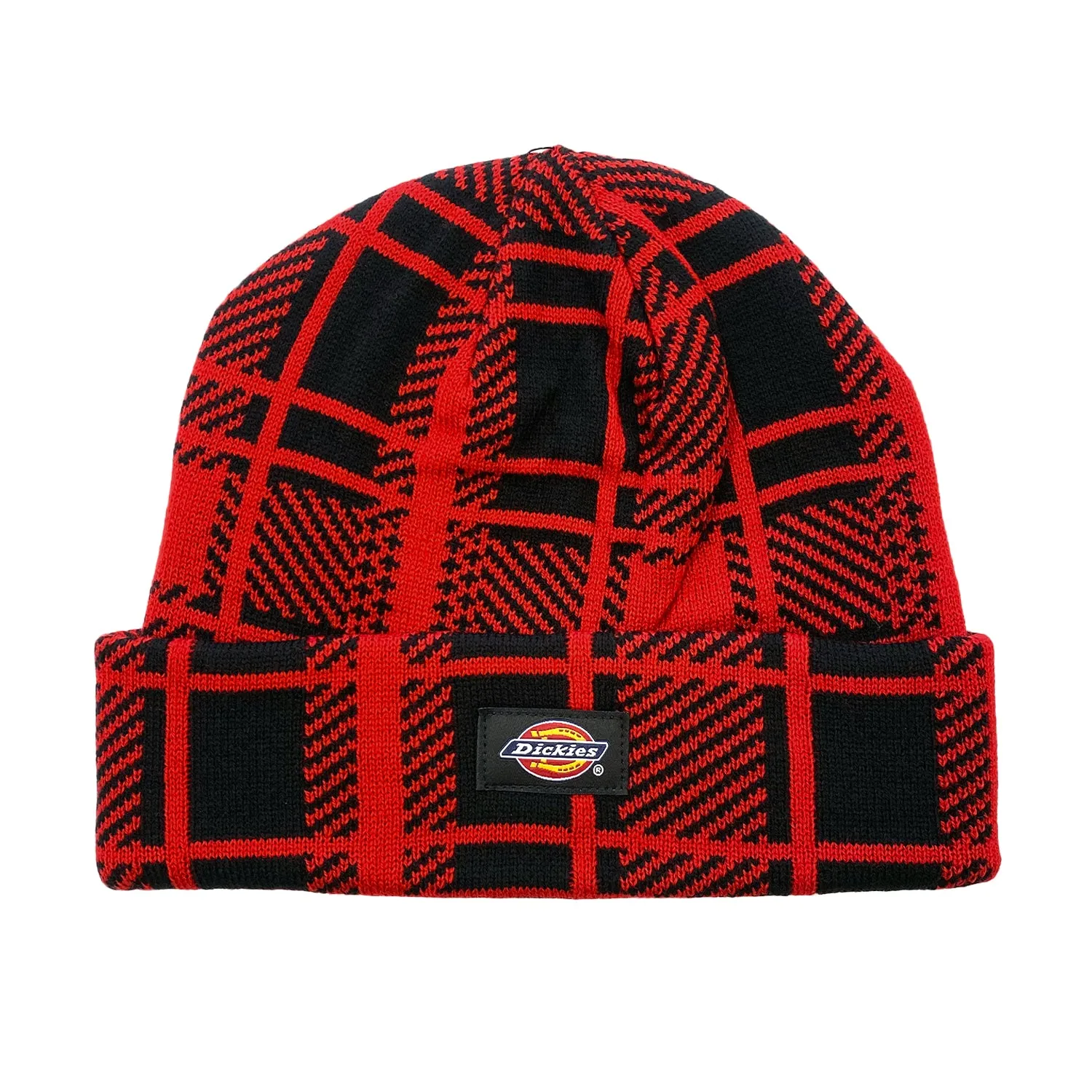 Dickies - Classic Label Plaid Beanie Red