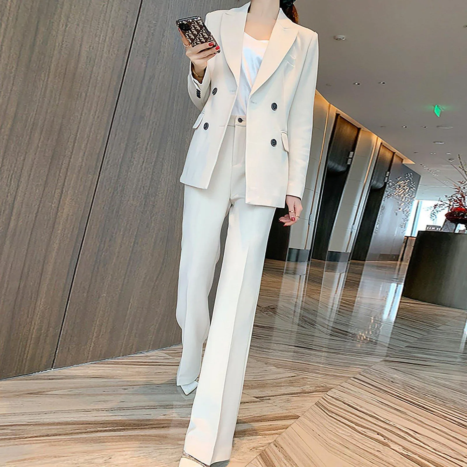 Double Breasted Blazer & Pantsuit Set