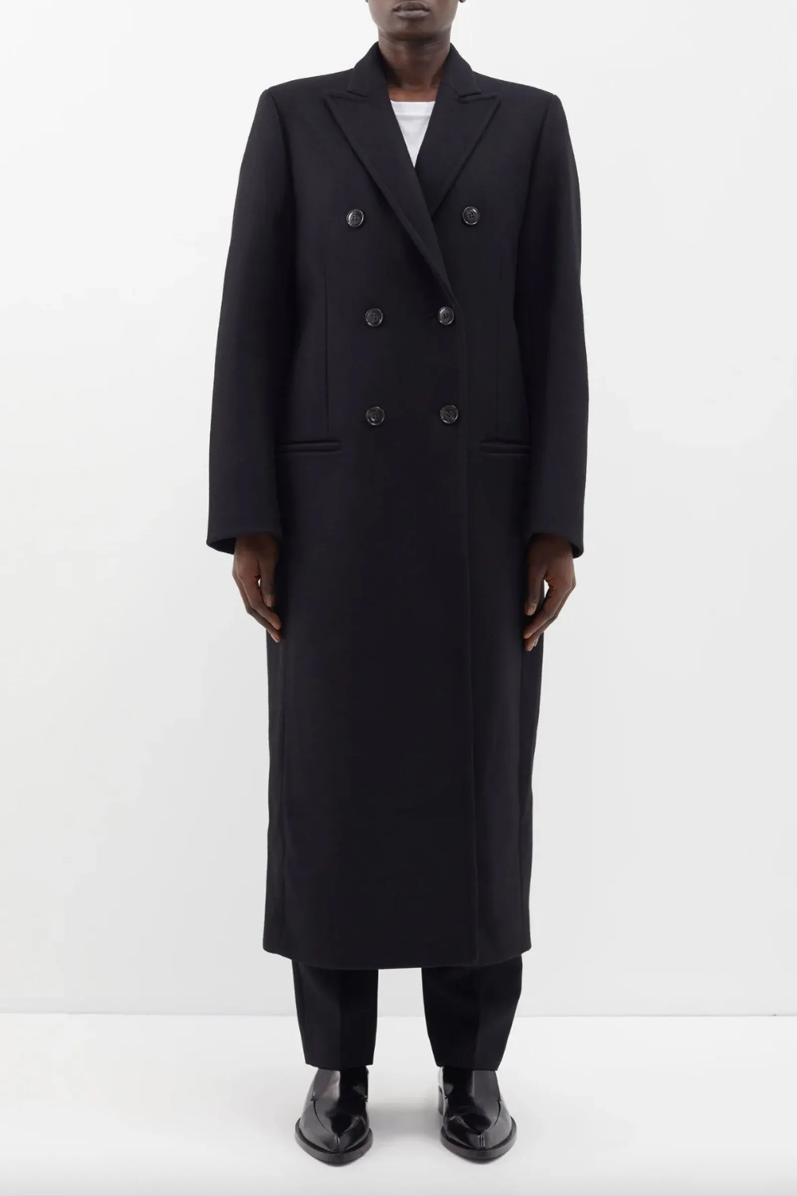 Double-breasted Tailored Wool Coat