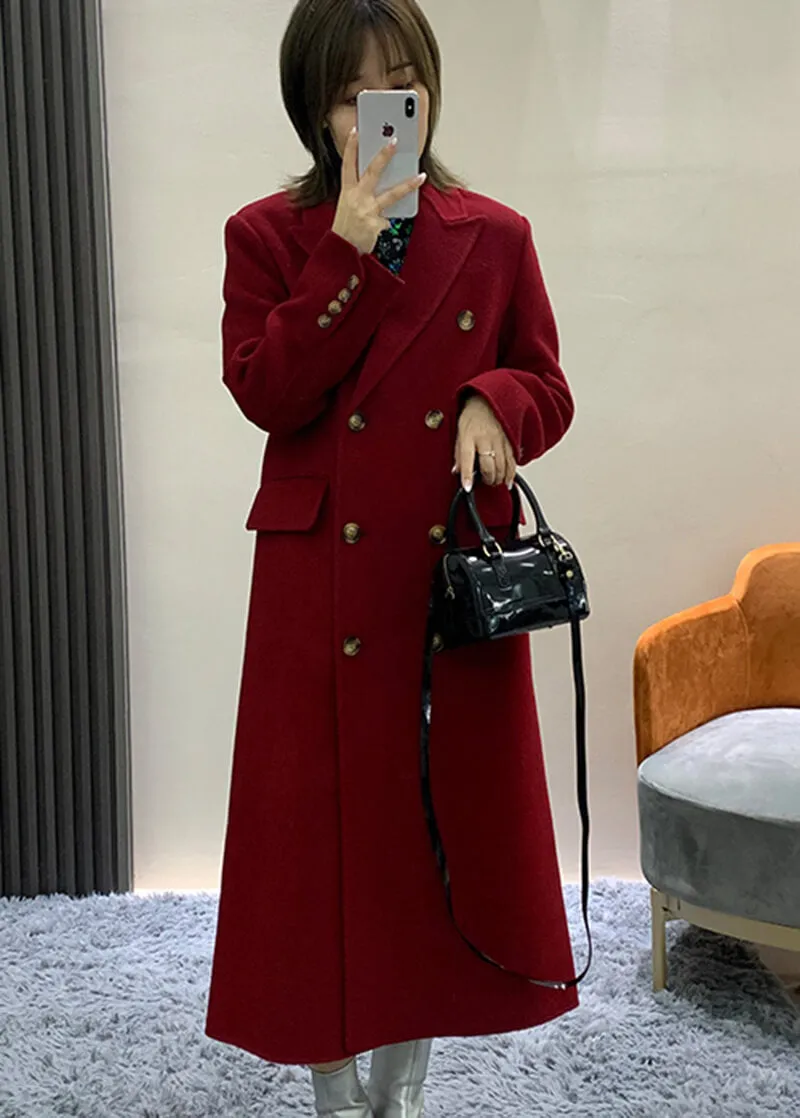 Double Breasted Wool Longline Coat