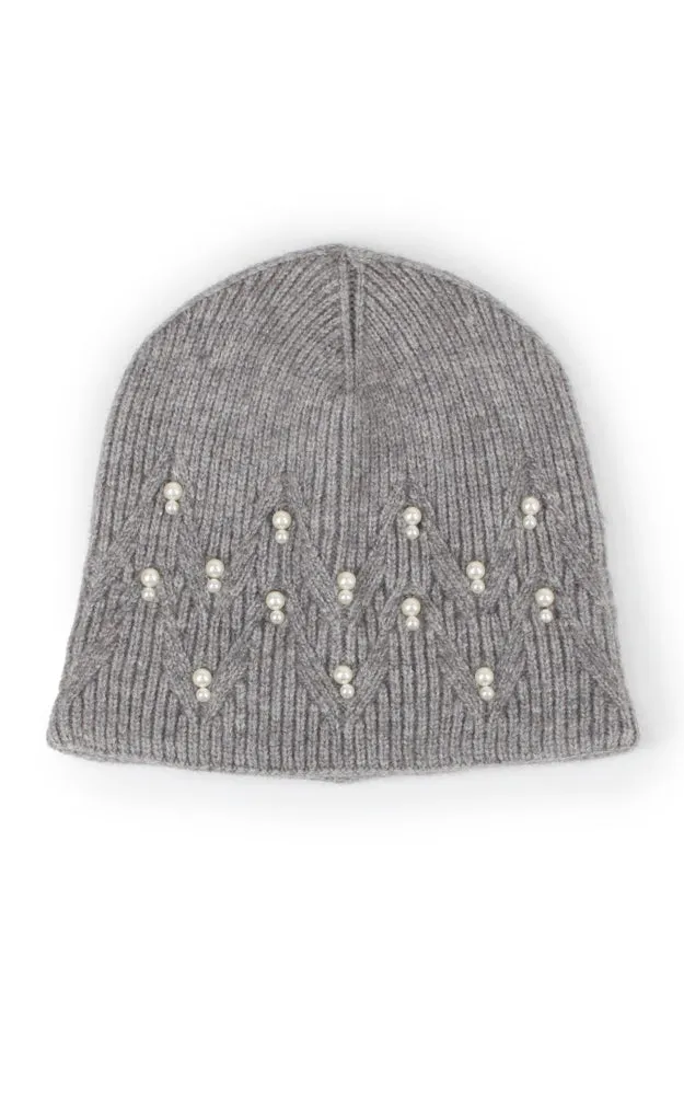 EHT10666 PEARL DECO KNIT BEANIE