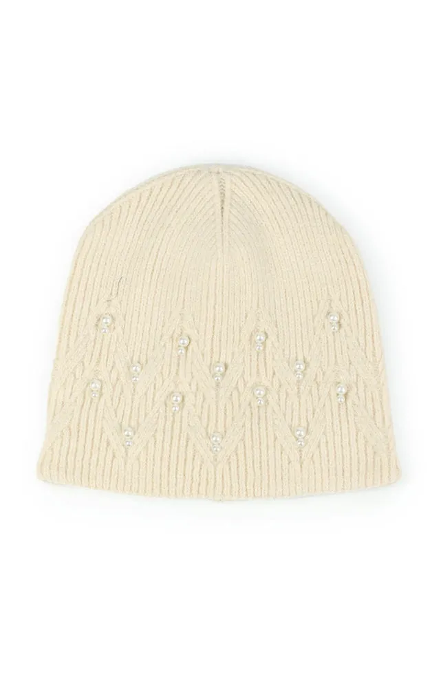 EHT10666 PEARL DECO KNIT BEANIE