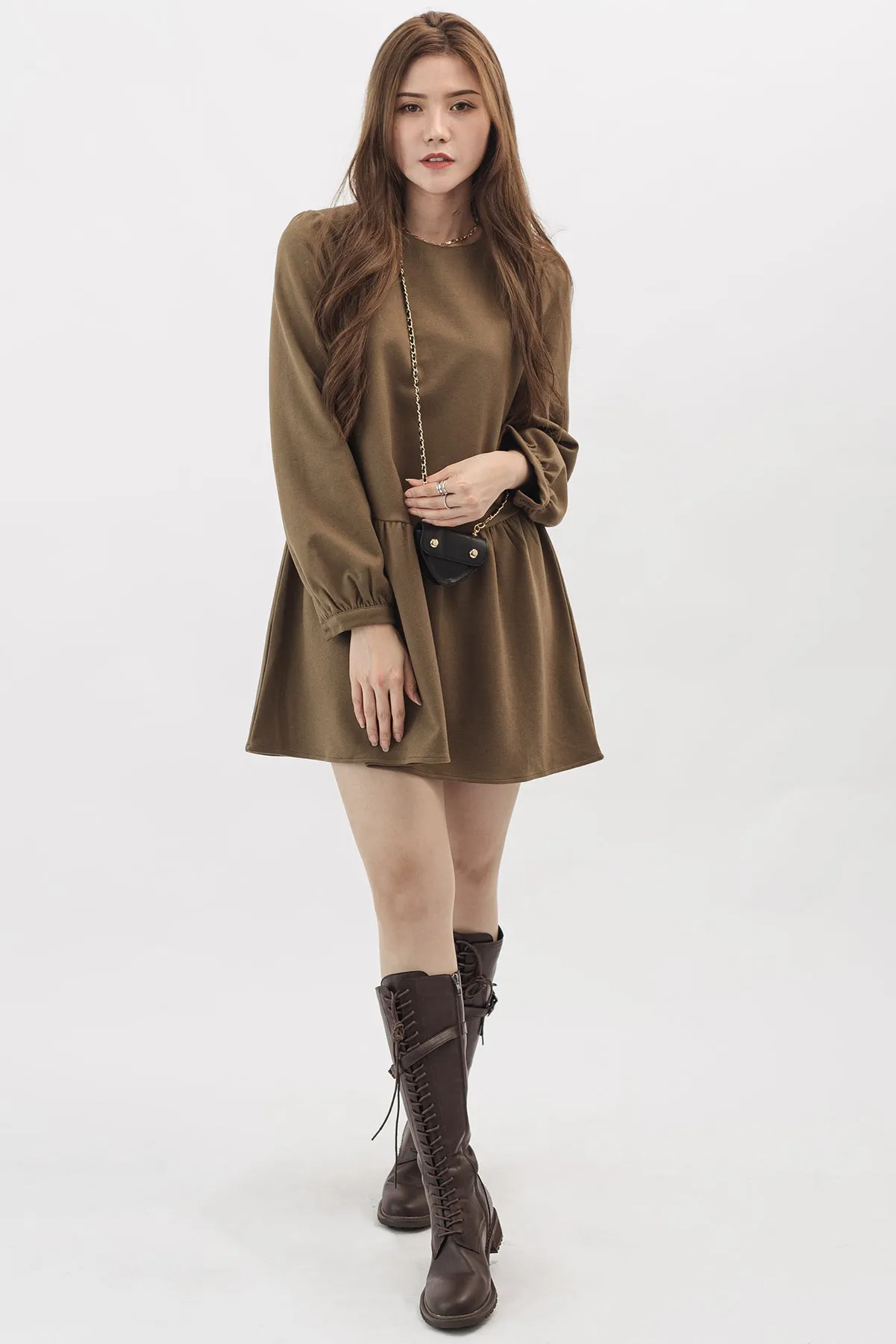 Evie Puff Long Sleeve Dress