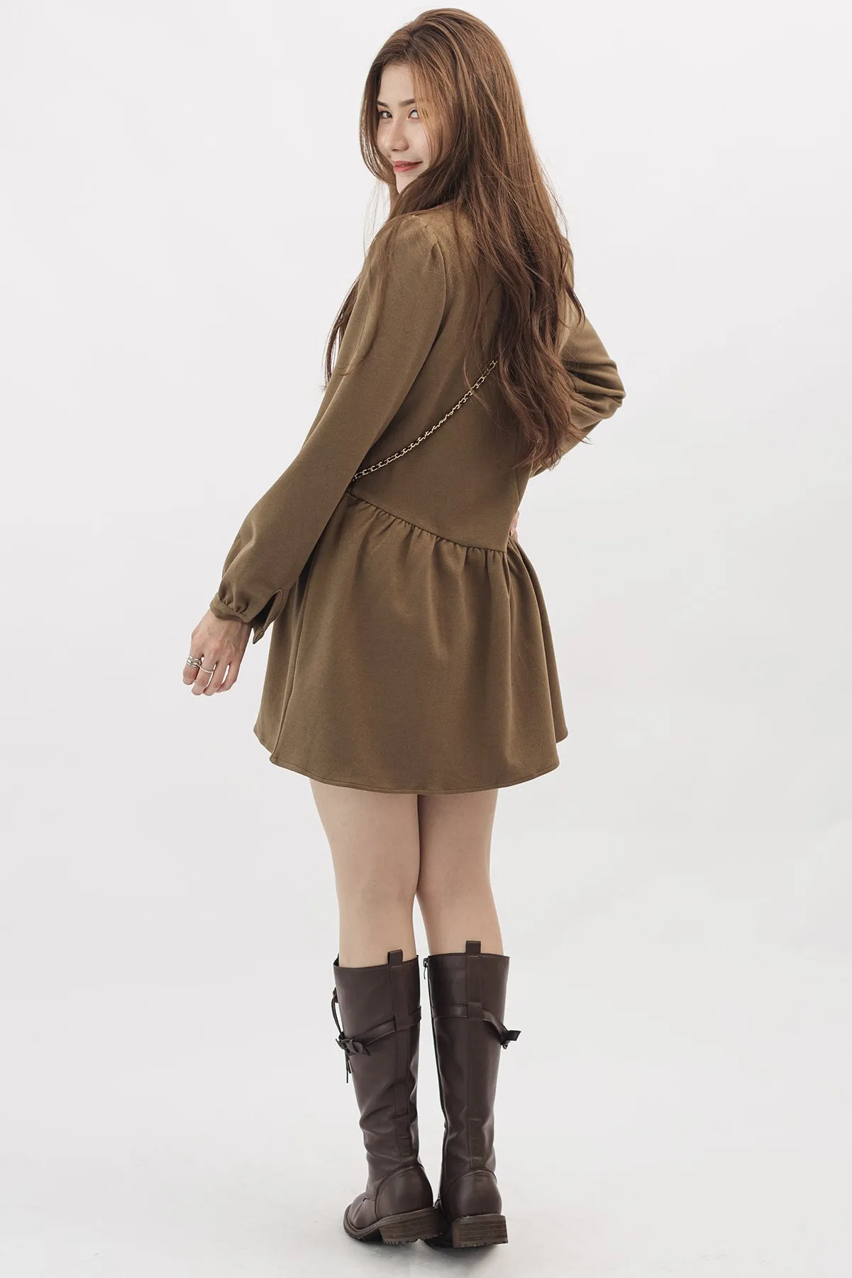 Evie Puff Long Sleeve Dress