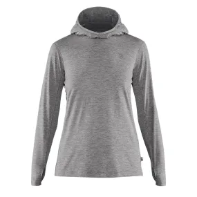 Fjallraven Womens Abisko Sun-Hoodie LS Hooded T-Shirt Shark Grey