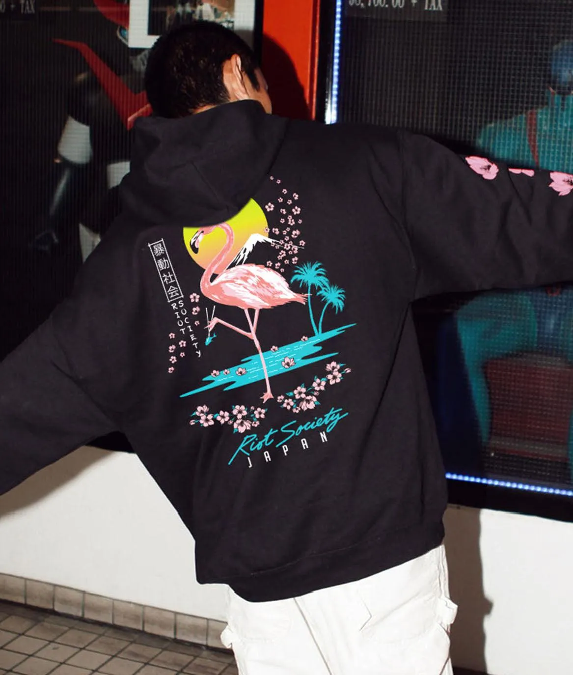 Flamingo Blossom 2.0 Mens Hoodie