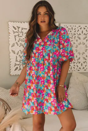 Floral Print Babydoll Dress