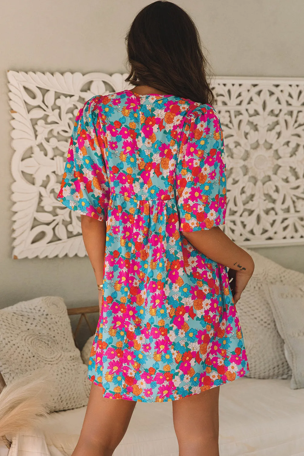 Floral Print Babydoll Dress