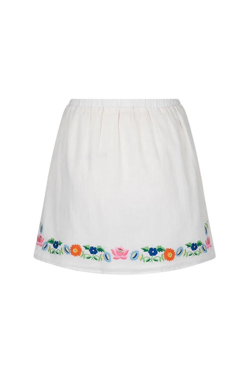 Florapaloosa Embroidered Mini Skirt