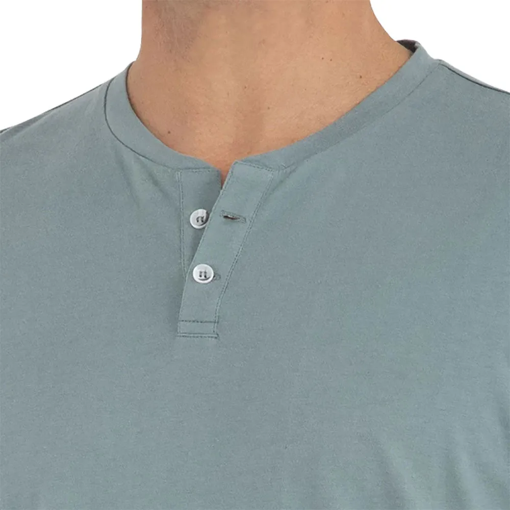 Free Fly Heritage Sabal Green Mens Short Sleeve Henley