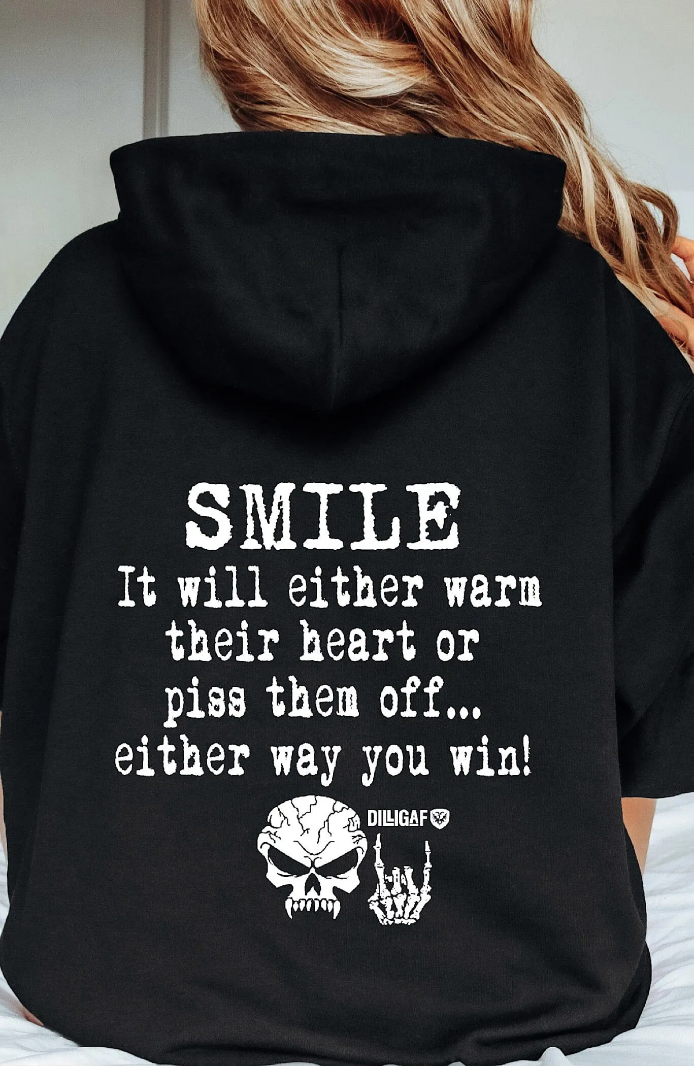 Fuck em' Smile anyway Pullover Hoodie