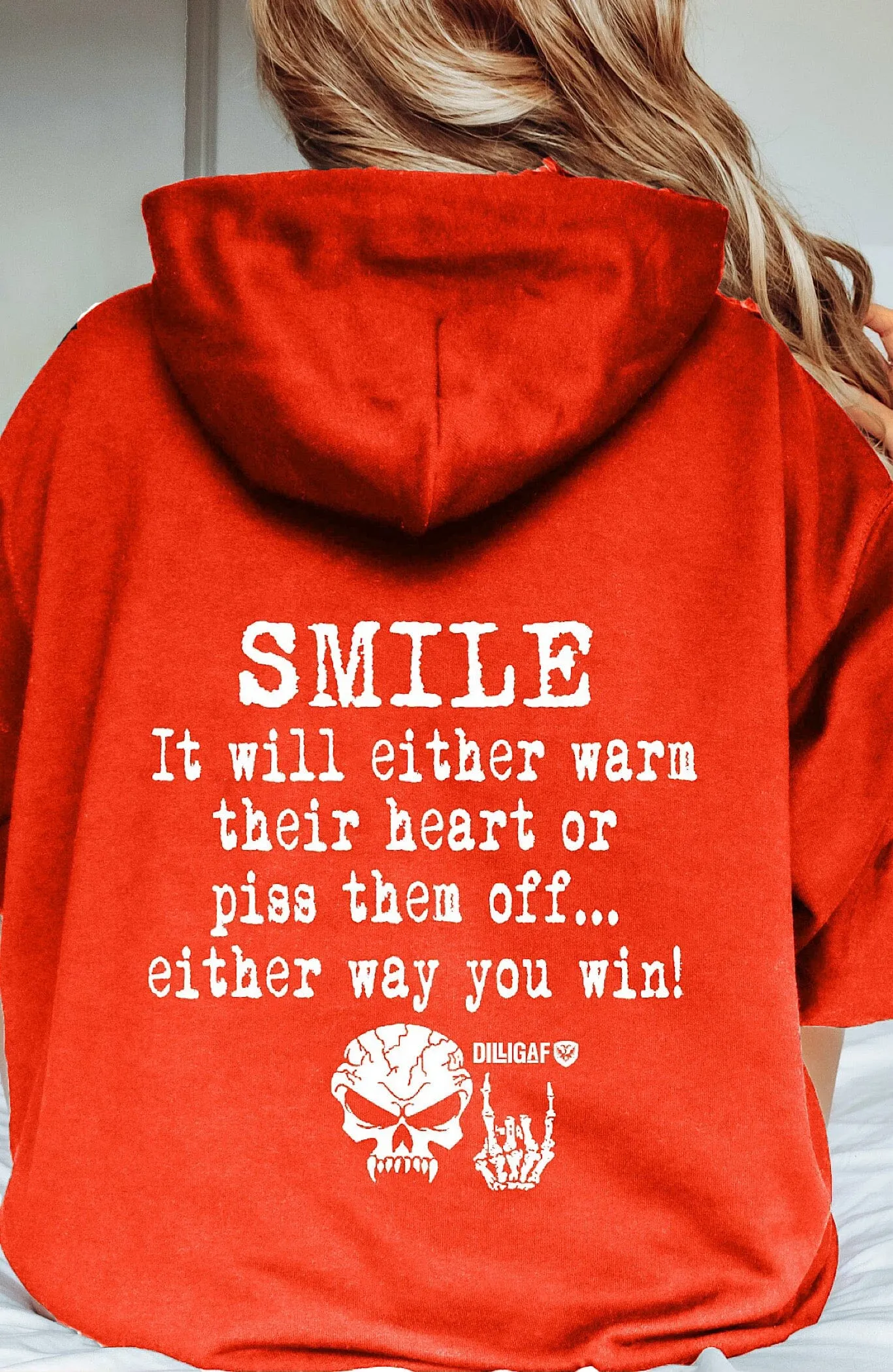 Fuck em' Smile anyway Pullover Hoodie