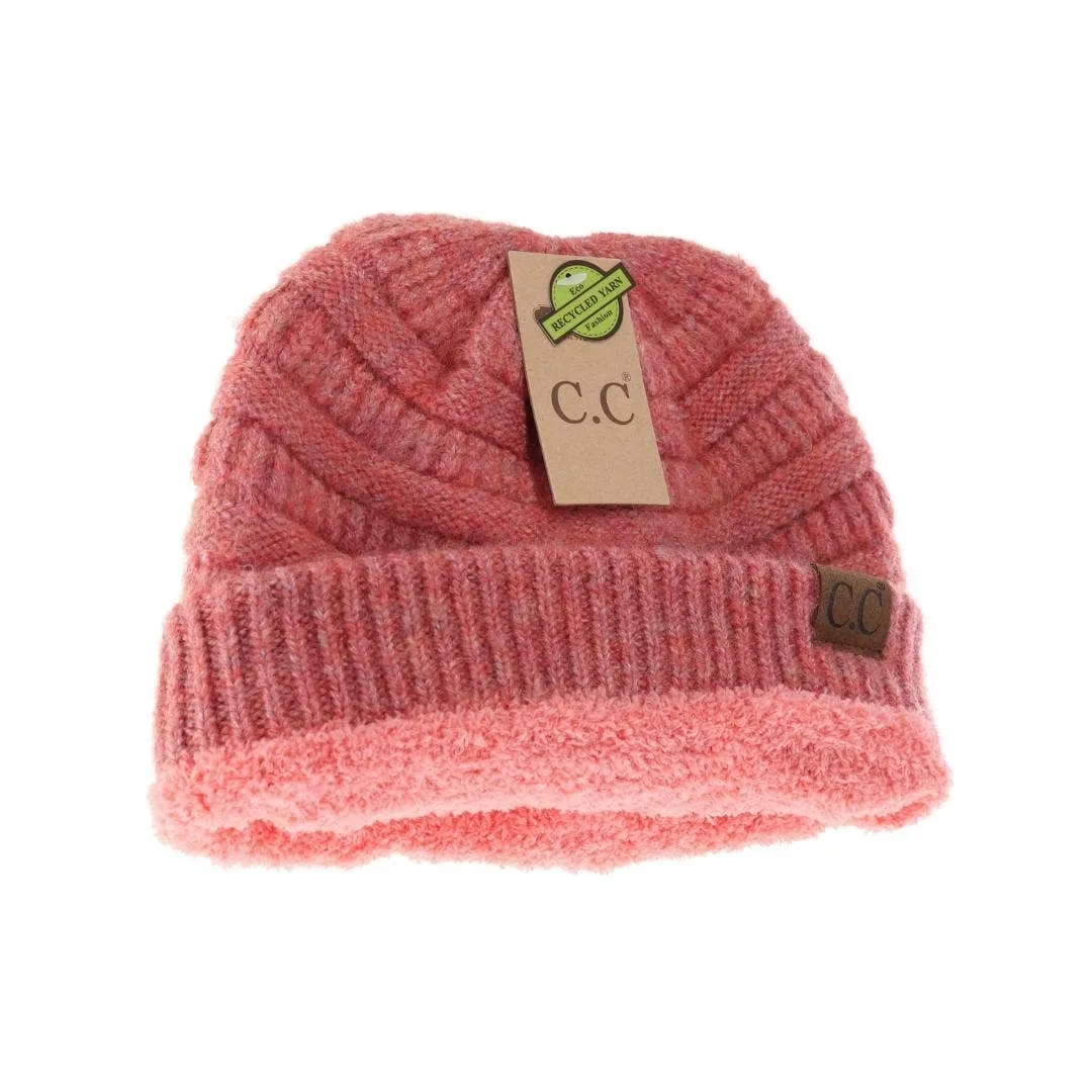 Fuzzy Lined Mixed CC Beanie (Multiple Colors)