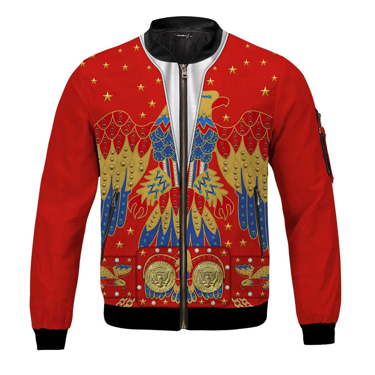 Gearhomie Elvis Eagle Red Bomber Jacket