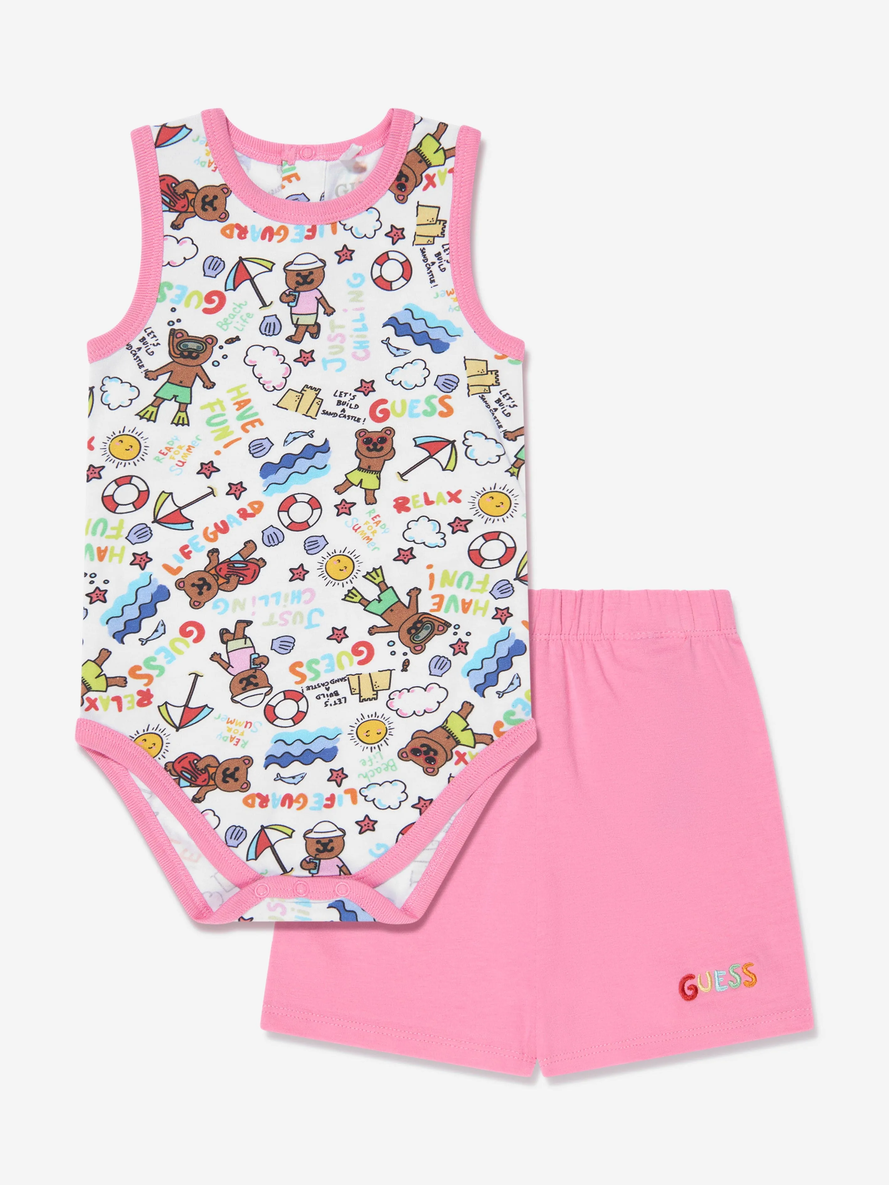 Guess Baby Girls Bodysuit And Shorts Set in Multicolour