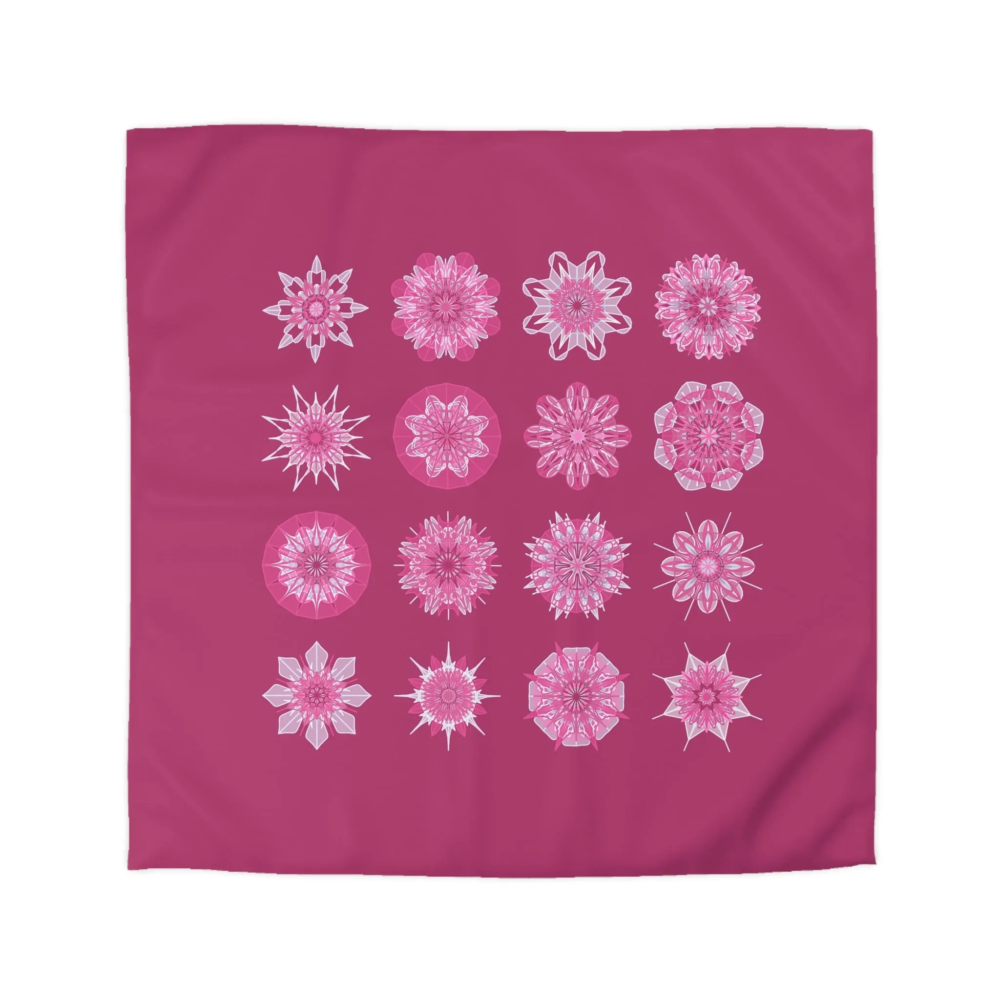 Handmade Mandala Art Microfiber Duvet Cover - Dark Hot Pink