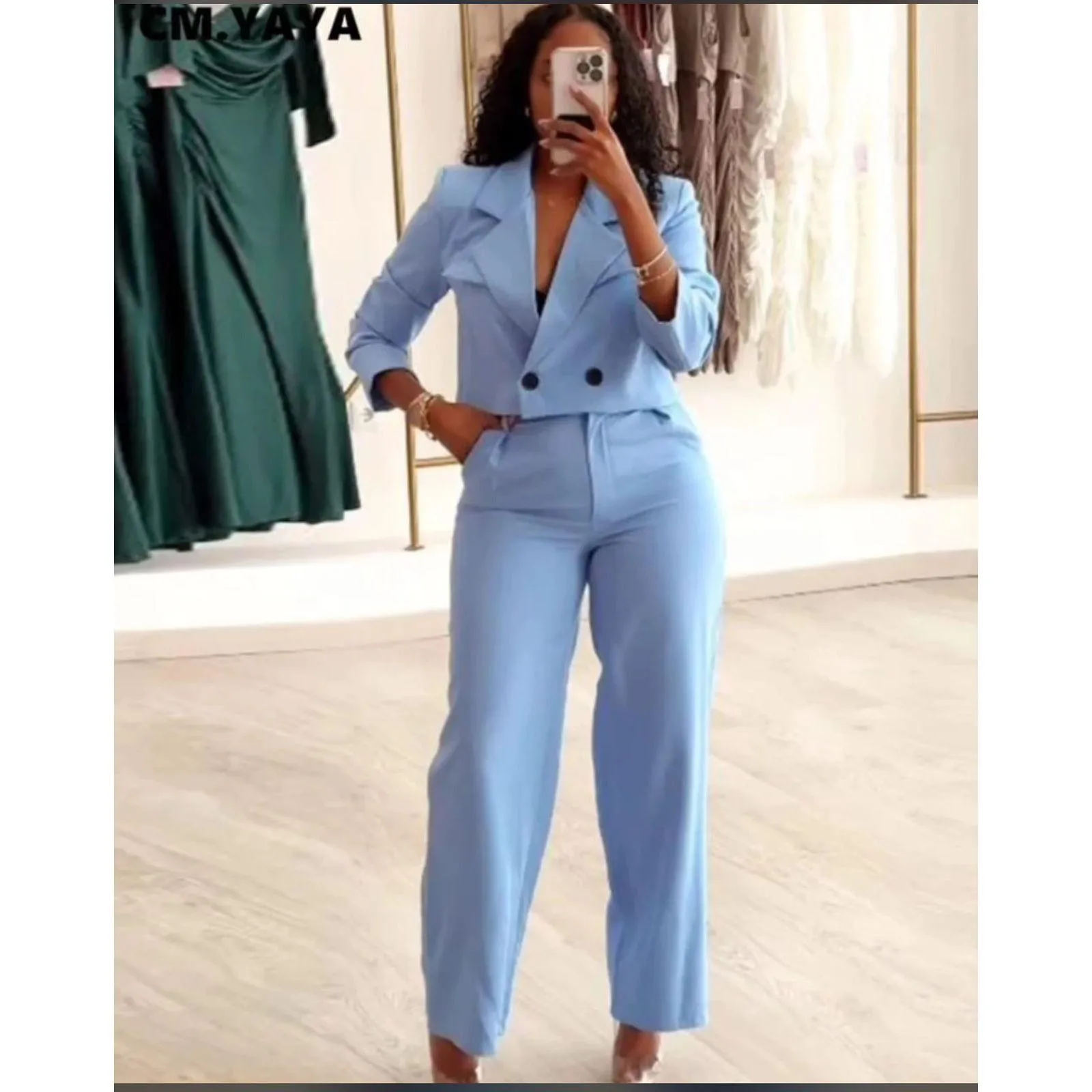 High Waisted Pant & Crop Blazer set