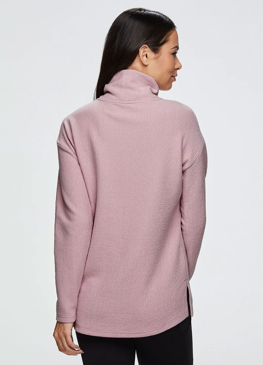 Hudson Textured Cowl Neck Tunic Sweatshirt