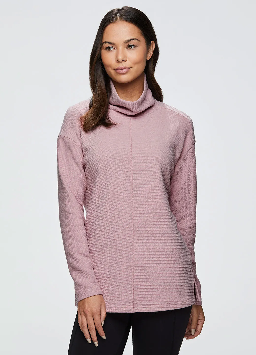 Hudson Textured Cowl Neck Tunic Sweatshirt