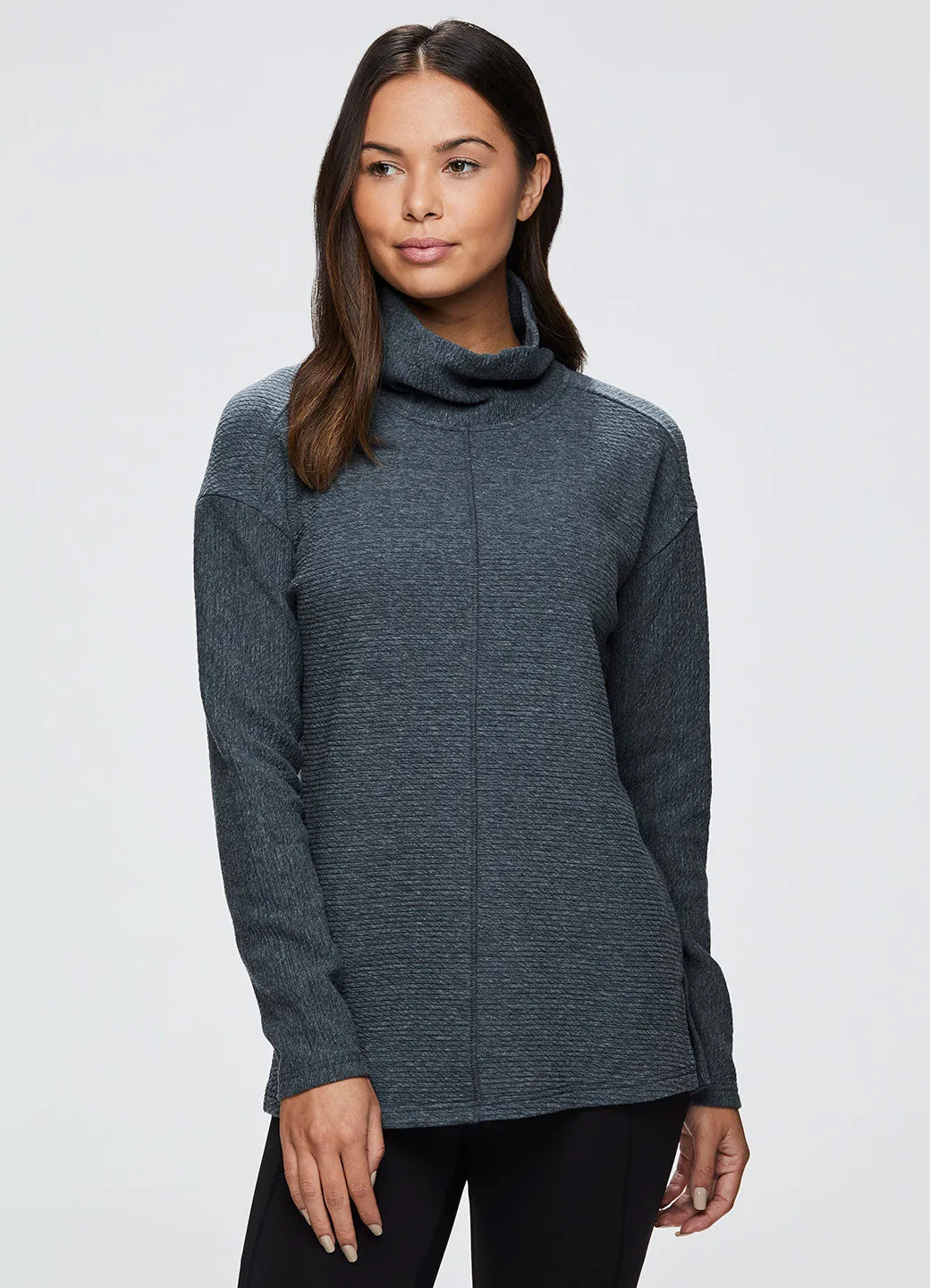 Hudson Textured Cowl Neck Tunic Sweatshirt