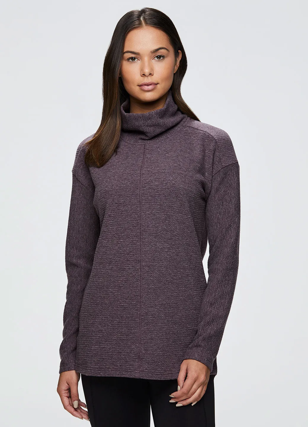 Hudson Textured Cowl Neck Tunic Sweatshirt