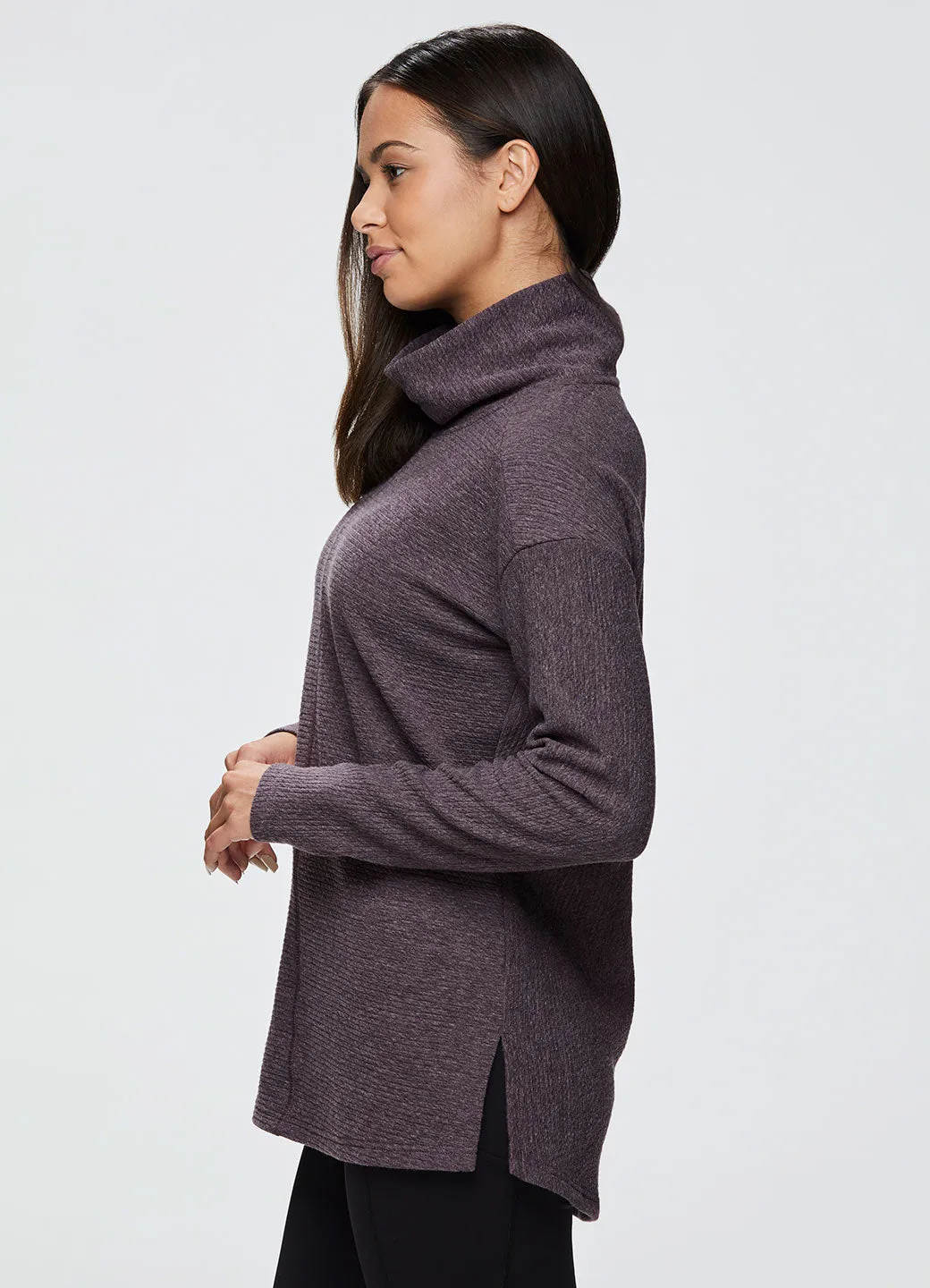 Hudson Textured Cowl Neck Tunic Sweatshirt