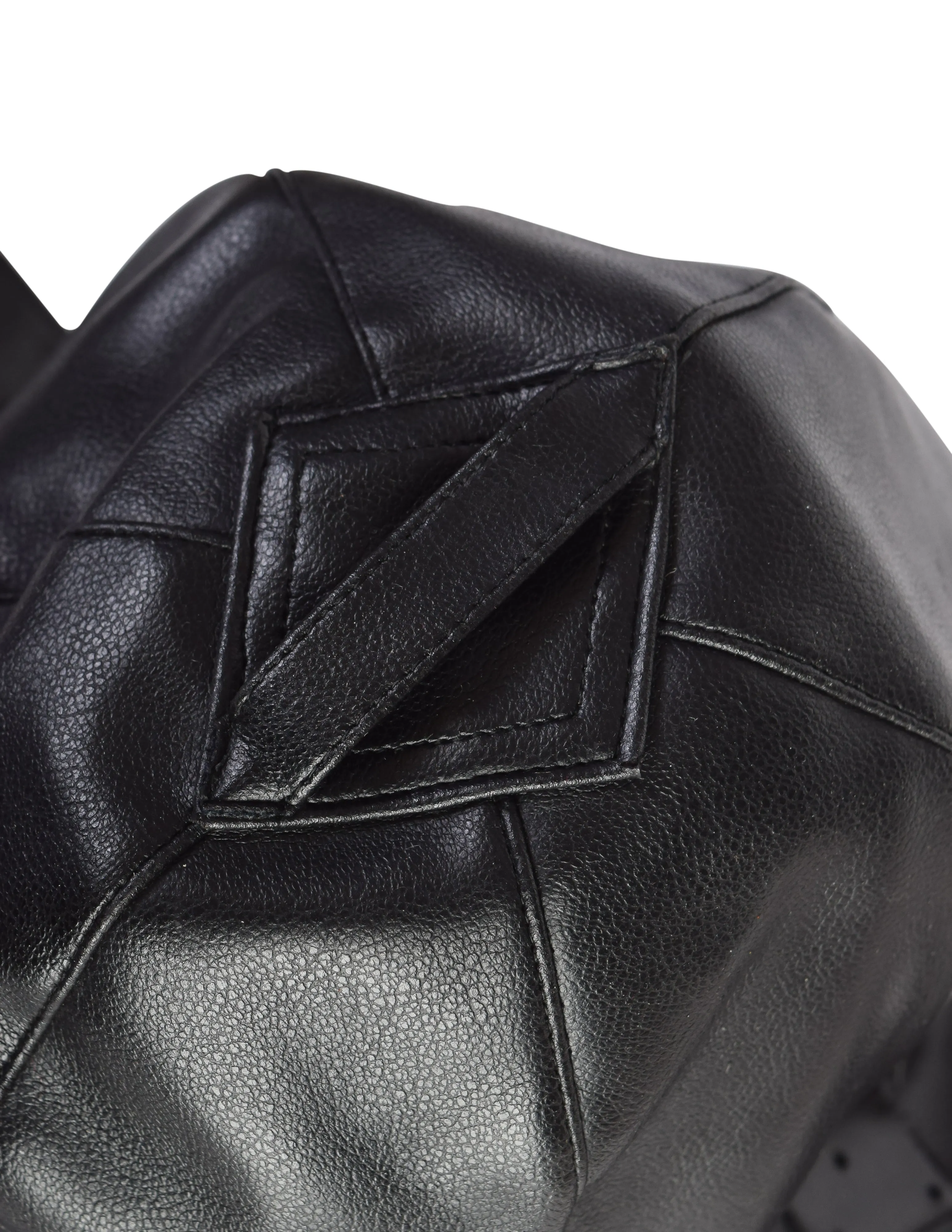 Jean Paul Gaultier Junior Gaultier Vintage 1980s Black Leatherette Aviator Bomber Hat