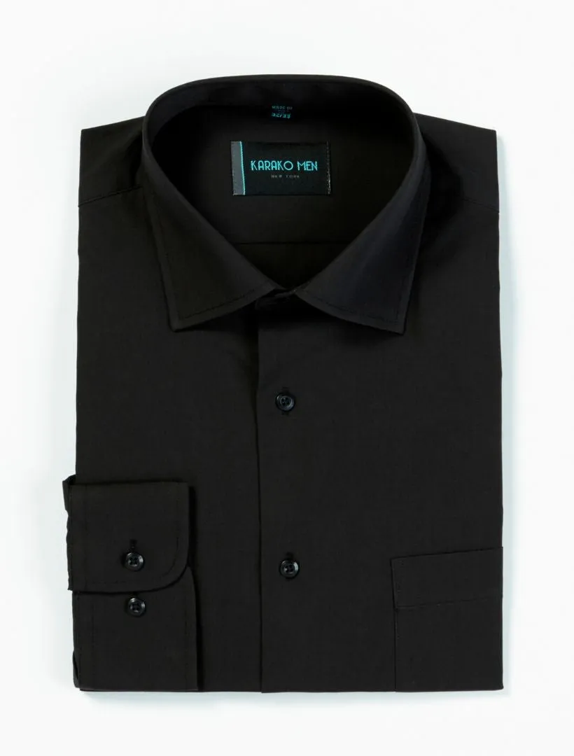 Karako Men Black Dress Shirt