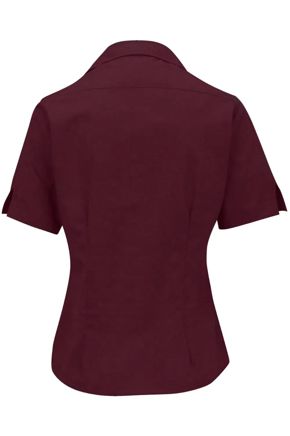 Ladies' Short Sleeve Poplin - Burgundy