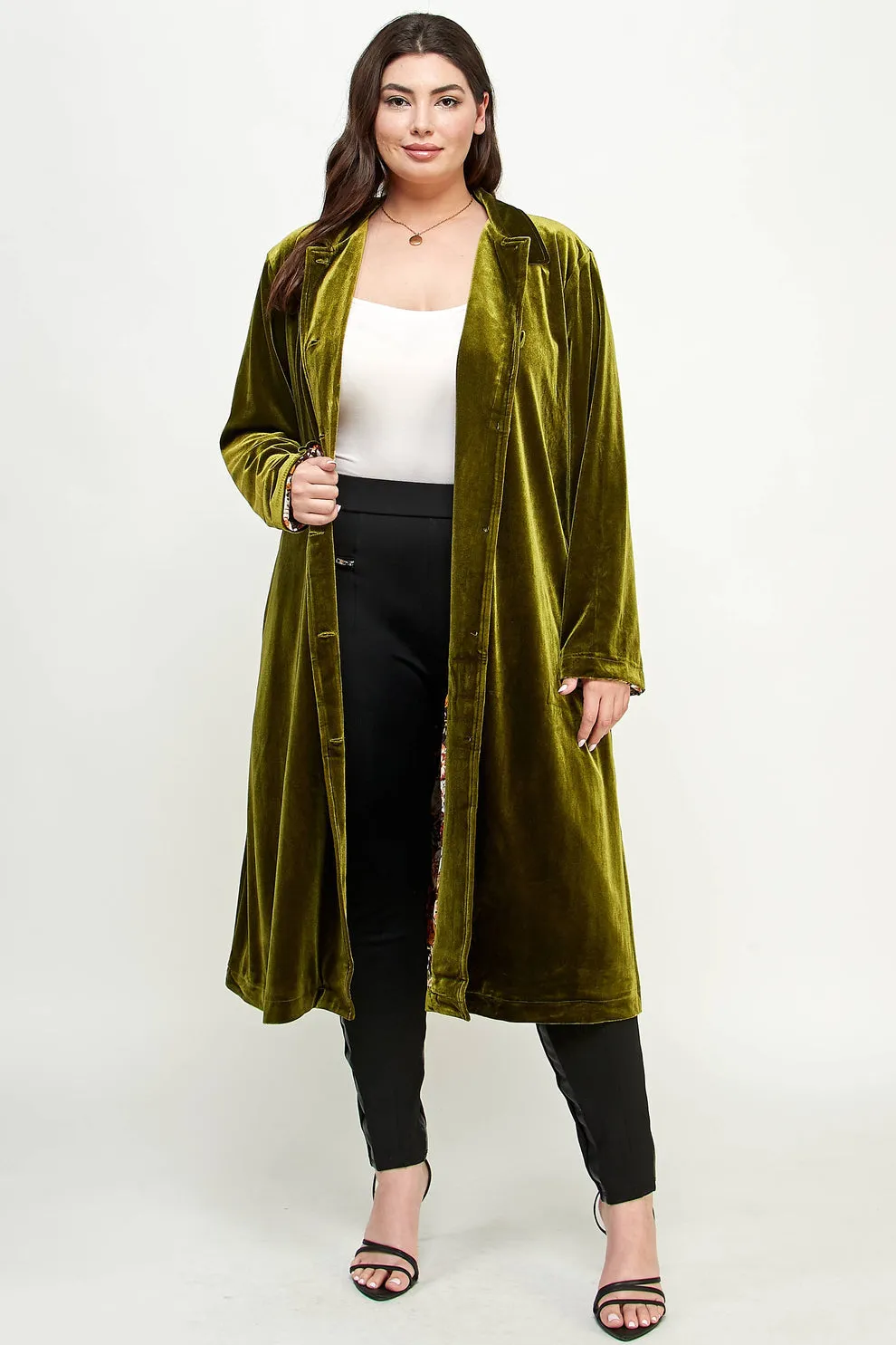 Long Sleeve Velvet Duster