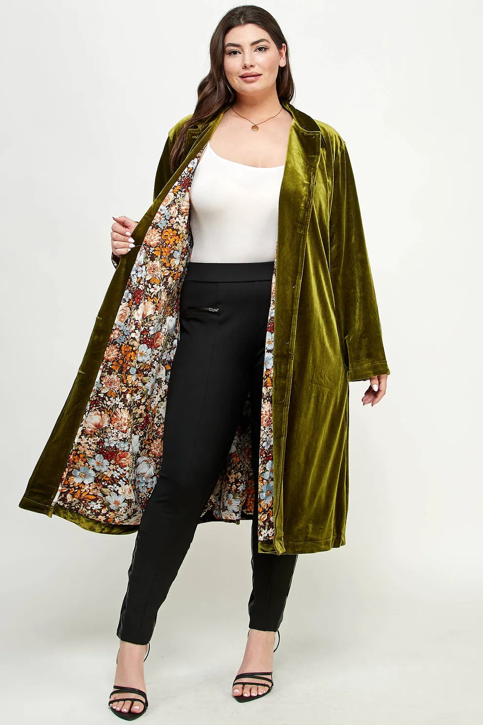 Long Sleeve Velvet Duster