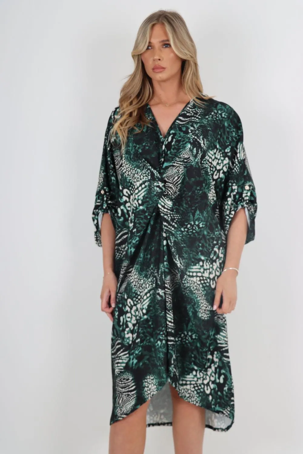 Made In Italy Knot Tunic Midi Dress