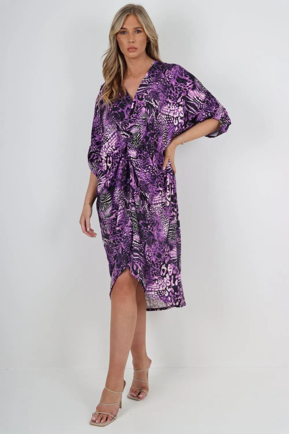 Made In Italy Knot Tunic Midi Dress