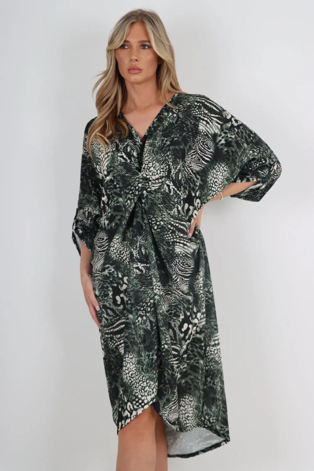 Made In Italy Knot Tunic Midi Dress