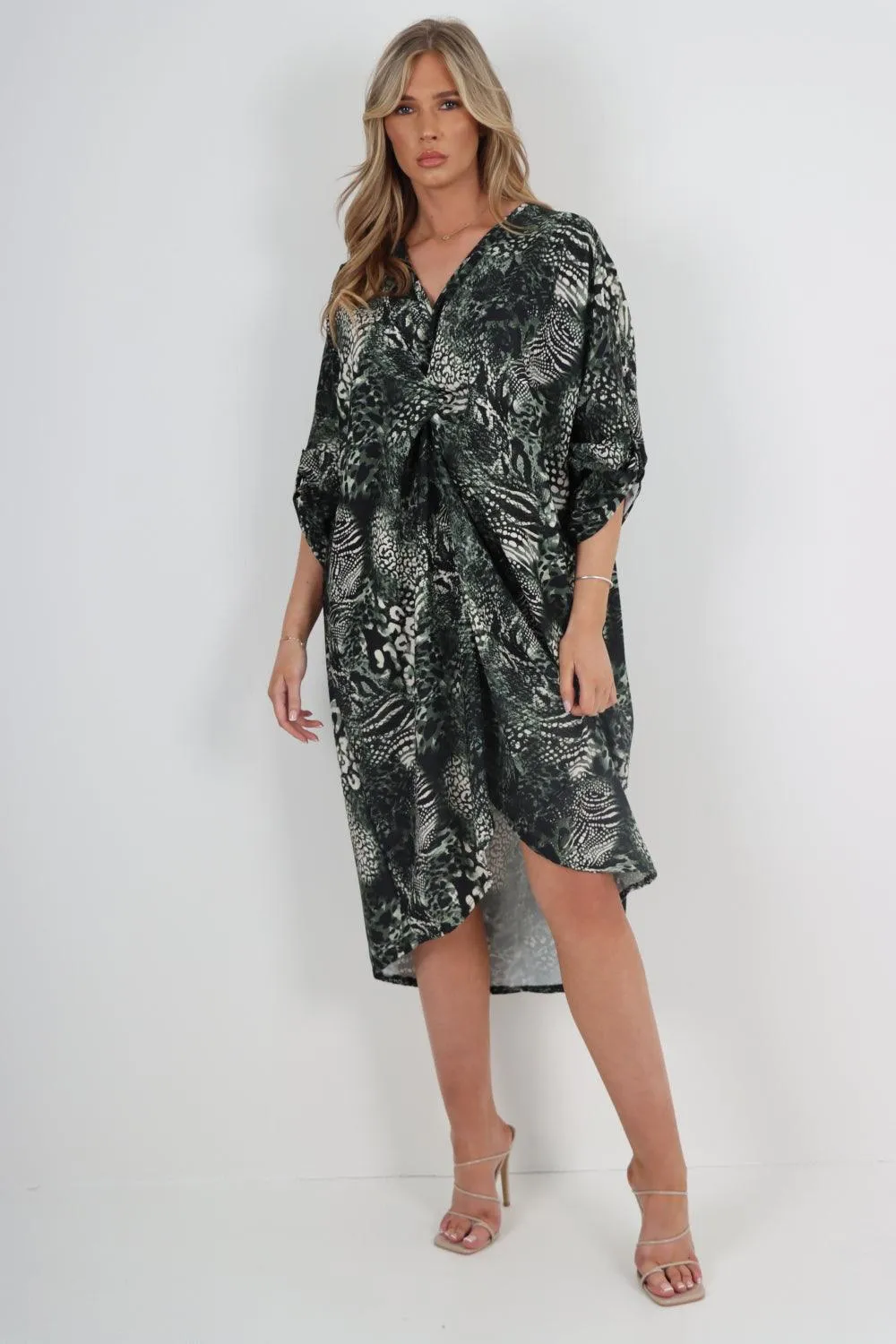 Made In Italy Knot Tunic Midi Dress