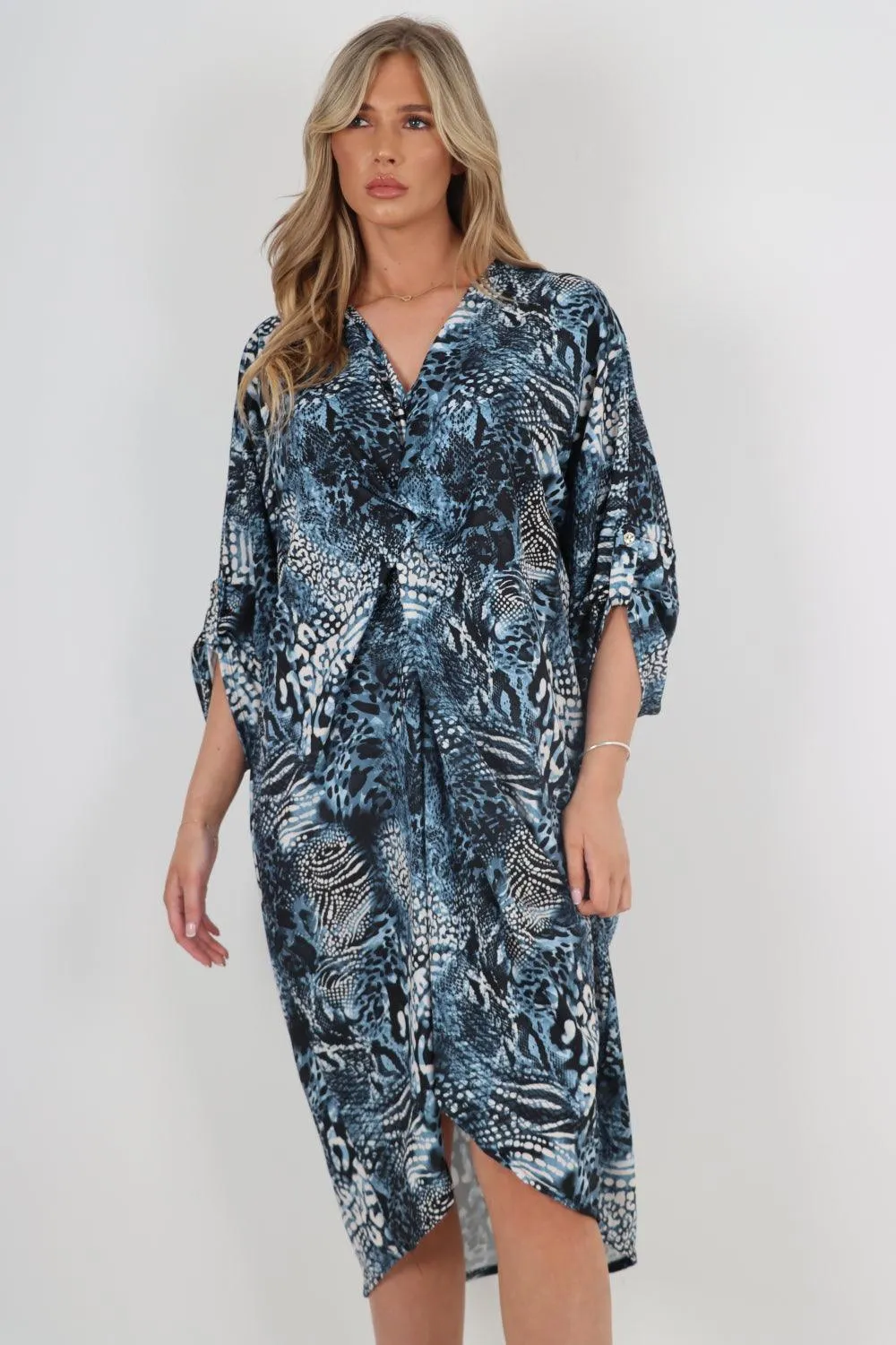 Made In Italy Knot Tunic Midi Dress